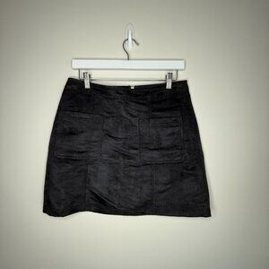 Old Navy Faux Suede Black Mini Skirt